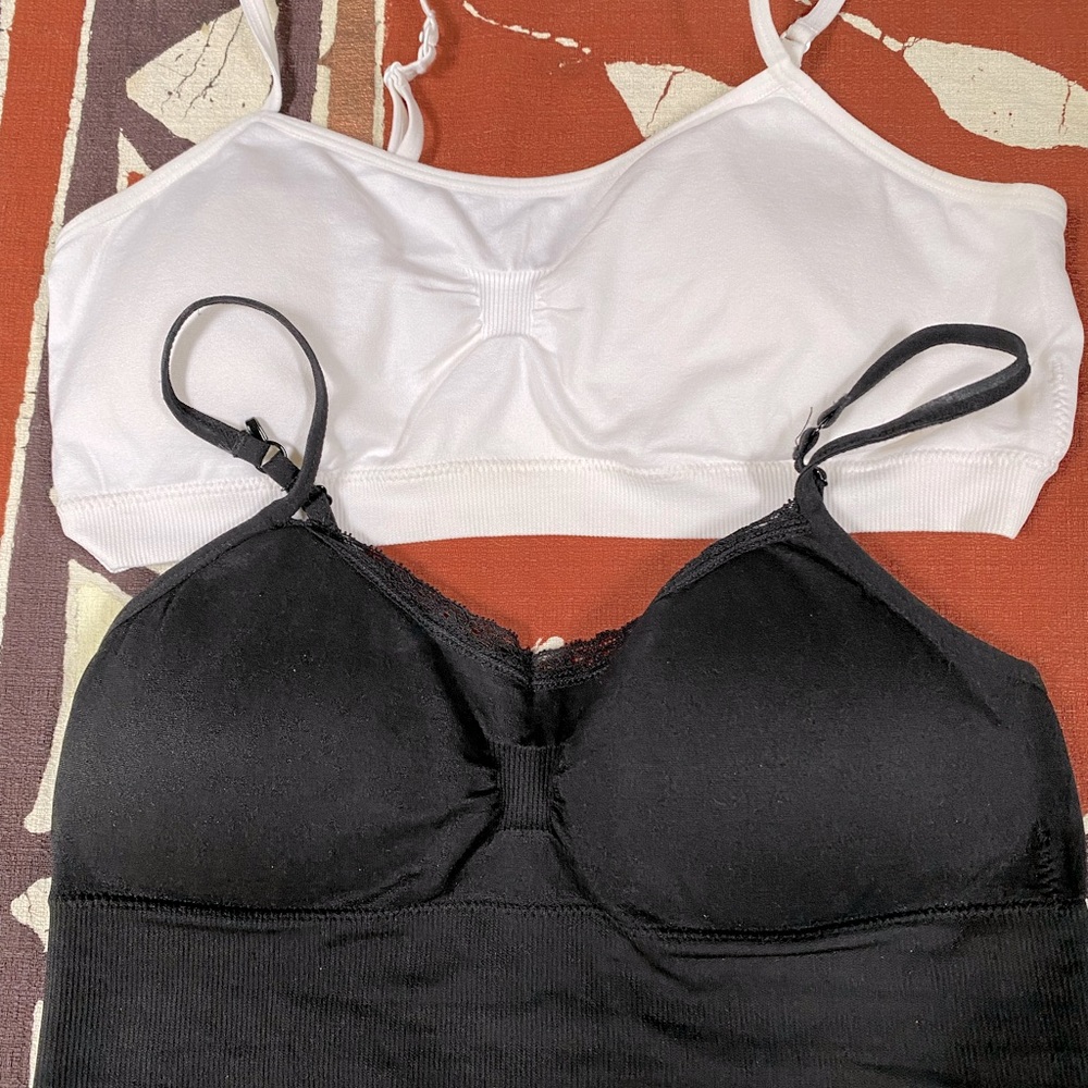 Black and white bras
